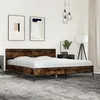 Image de vidaXL Cadre de lit chêne fumé 180x200 cm bois dingénierie et métal lit meuble de chambre à coucher sommier lit double 3280014