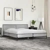 Image de vidaXL Cadre de lit sonoma gris 200x200 cm bois dingénierie et métal lit meuble de chambre à coucher sommier lit 3280020