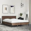 Image de vidaXL Cadre de lit chêne marron 140x190 cm bois dingénierie et métal lit meuble de chambre à coucher sommier lit 3280036