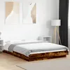 Image de vidaXL Cadre de lit avec lumières LED chêne fumé 120x190 cm meuble de chambre à coucher sommier lit de palette lit lit 3281144