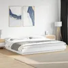Image de vidaXL Cadre de lit blanc 200x200 cm bois dingénierie meuble de chambre à coucher sommier lit de palette lit lit 3281161