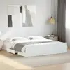 Image de Cadre De Lit Avec Tiroirs Sans Matelas Blanc 200x200 Cm Vidaxl