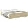 Image de Cadre De Lit Avec Tiroirs Sans Matelas Chêne Sonoma 200x200 Cm Vidaxl