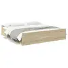 Image de Vidaxl cadre de lit avec tiroirs sans matelas chêne sonoma 200x200 cm