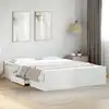 Image de Cadre De Lit Avec Tiroirs Sans Matelas Blanc 160x200 Cm Vidaxl