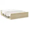 Image de Vidaxl cadre de lit avec tiroirs sans matelas chêne sonoma 150x200 cm