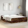 Image de Cadre De Lit Avec Tiroirs Sans Matelas Chêne Fumé 150x200 Cm Vidaxl