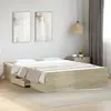Image de Cadre De Lit Avec Tiroirs Sans Matelas Chêne Sonoma 140x200 Cm Vidaxl