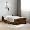 Image de Cadre De Lit Avec Tiroirs Sans Matelas Chêne Fumé 100x200 Cm Vidaxl