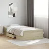 Image de vidaXL Cadre de lit avec tiroirs sans matelas chêne sonoma 90x200 cm 3280337