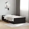 Image de Cadre De Lit Avec Tiroirs Sans Matelas Noir 75x190 Cm Vidaxl