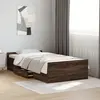 Image de Cadre De Lit Avec Tiroirs Sans Matelas Chêne Marron 75x190 Cm Vidaxl