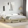 Image de vidaXL Cadre de lit avec tiroirs sans matelas chêne sonoma 200x200 cm 3280358