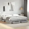Image de vidaXL Cadre de lit avec tiroirs sans matelas gris béton 200x200 cm 3280359