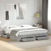 Image de Cadre De Lit Avec Tiroirs Sans Matelas Gris Béton 180x200 Cm Vidaxl
