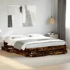 Image de vidaXL Cadre de lit avec tiroirs sans matelas chêne fumé 180x200 cm 3280367