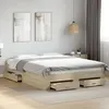 Image de vidaXL Cadre de lit avec tiroirs sans matelas chêne sonoma 160x200 cm 3280372