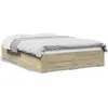Image de Cadre De Lit Avec Tiroirs Sans Matelas Chêne Sonoma 140x190 Cm Vidaxl