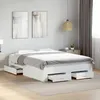 Image de vidaXL Cadre de Lit à Tiroirs Sommier à Lattes Lit Adulte Lit Double de Chambre à Coucher Intérieur Blanc 120x190 cm 3280412
