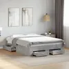 Image de vidaXL Cadre de lit avec tiroirs sans matelas gris béton 120x190 cm 3280415