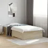 Image de vidaXL Cadre de Lit et Tiroirs Sommier à Lattes Lit Adulte Lit Simple de Chambre à Coucher Intérieur Chêne Sonoma 3280421
