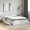 Image de Cadre De Lit Avec Tiroirs Sans Matelas Blanc 150x200 Cm Vidaxl