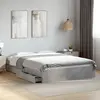 Image de Cadre De Lit Avec Tiroirs Sans Matelas Gris Béton 150x200 Cm Vidaxl