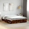Image de Cadre De Lit Avec Tiroirs Sans Matelas Chêne Fumé 120x200 Cm Vidaxl