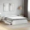 Image de Cadre De Lit Avec Tiroirs Sans Matelas Blanc 140x190 Cm Vidaxl