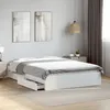 Image de vidaXL Cadre de lit avec tiroirs sans matelas blanc 140x190 cm 3280685