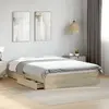Image de Cadre De Lit Avec Tiroirs Sans Matelas Chêne Sonoma 135x190 Cm Vidaxl