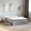 Image de Cadre De Lit Avec Tiroirs Sans Matelas Gris Béton 135x190 Cm Vidaxl
