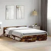 Image de vidaXL Cadre de lit avec tiroirs sans matelas chêne fumé 140x200 cm 3280752
