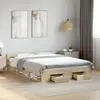 Image de Cadre De Lit Avec Tiroirs Sans Matelas Chêne Sonoma 120x200 Cm Vidaxl