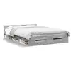 Image de Vidaxl cadre de lit avec tiroirs sans matelas sonoma gris 135x190 cm
