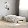 Image de Cadre De Lit Avec Tiroir Sans Matelas Ch  ne Sonoma 75x190 Cm Vidaxl