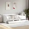 Image de Lit De Jour Avec Tiroirs Sans Matelas Blanc 90x190 Cm Vidaxl