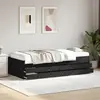 Image de Lit De Jour Avec Tiroirs Sans Matelas Noir 100x200 Cm Vidaxl