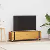 Image de Meuble Tv Marron 110 X 30 X 30 Cm Bois De Teck Massif Vidaxl