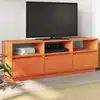 Image de Meuble Tv Cire Marron 140x37x50 Cm Bois Pin Massif Vidaxl