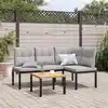 Image de Bancs De Jardin Avec Coussins Lot De 2 Acier Enduit De Poudre Vidaxl