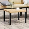 Image de vidaXL Table basse de jardin noir 55x55x395 cm acier enduit de poudre table de jardin table de patio meuble de patio 4008568