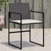Image de Chaises De Jardin Lot De 4 Avec Coussins Noir Résine Tressée Vidaxl