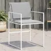 Image de Chaises De Jardin Avec Coussins Lot De 4 Blanc Acier/textilène Vidaxl