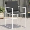Image de Chaises De Jardin Avec Coussins Lot De 4 Blanc Acier/textilène Vidaxl