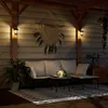 Image de vidaXL Lanternes murales solaires d'extérieur 2 pcs blanc chaud lanterne solaire murale de jardin lampe solaire murale 4008185