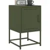 Image de Tables De Chevet 2 Pcs Vert Olive 36x39x60,5 Cm Acier Vidaxl