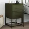 Image de Table De Chevet Vert Olive 36x39x60,5 Cm Acier Vidaxl