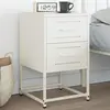 Image de Table De Chevet Blanc 36x39x60,5 Cm Acier Vidaxl