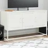 Image de vidaXL Meuble TV blanc 1005x39x605 cm acier support TV buffet TV meuble multimédia banc TV armoire hifi centre de 846481